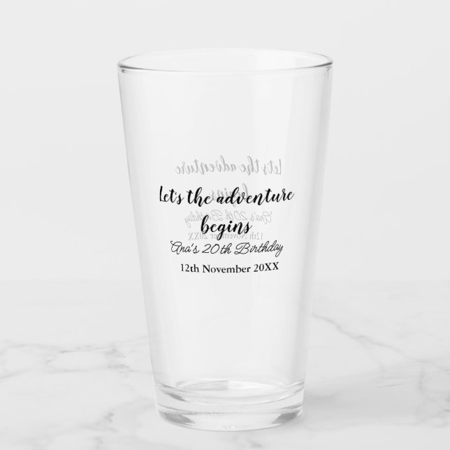 lets the adventure begins 20th birthday add name d (Anverso)