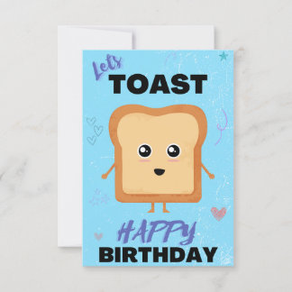 Lets Toast Blue Happy Birthday, tarjeta de bienven