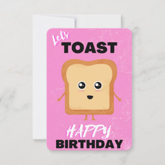 Lets Toast Plain Pink Feliz cumpleaños tarjeta de 
