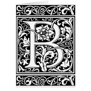 Letter B Medieval Monogram Vintage Initial