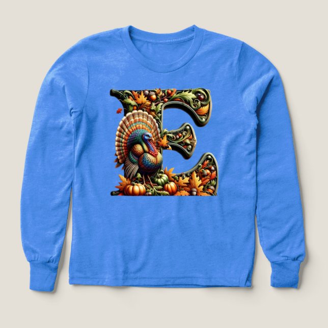 Letter E Thanksgiving style gift  (Diseño frontal)