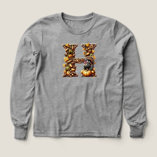 Letter H Thanksgiving gift style  (Diseño frontal)