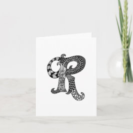 Letter R Monogram in Black and White