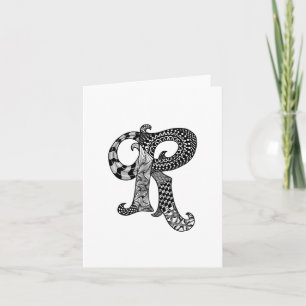 Letter R Monogram in Black and White