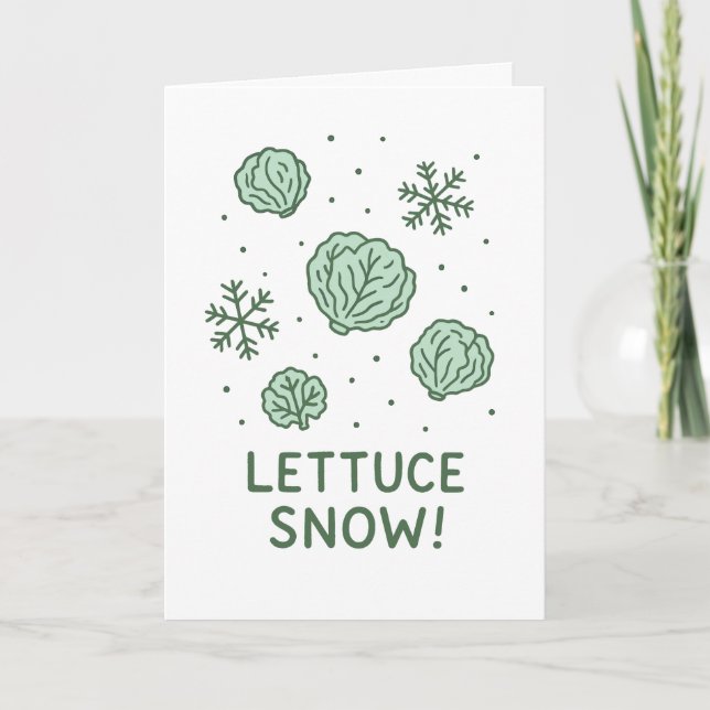 Lettuce Snow - Tarjeta divertida de Navidad (Anverso)