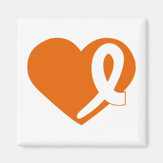 Leucemia Naranja del cáncer Imán cuadrado de la ci