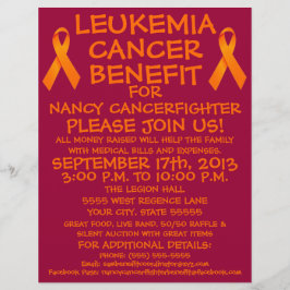 Leukemia Cáncer Cinta Beneficio Volante