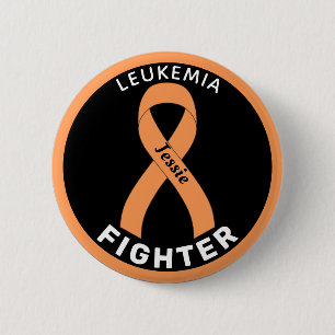 Leukemia Cáncer Cinta de Lucha Botón Negro