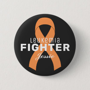 Leukemia Cinta de Cáncer Botón Negro