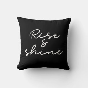 Levantar y brillar almohada de tiro negro
