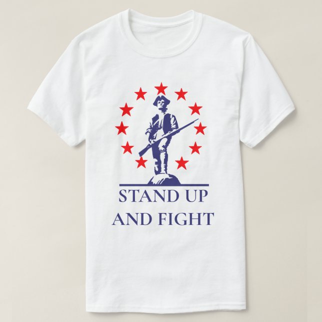 Levantarse y luchar contra la camiseta de Lexingto (Diseño del anverso)