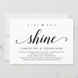 Levántate y Brilla, Invitación de Huida de Boda