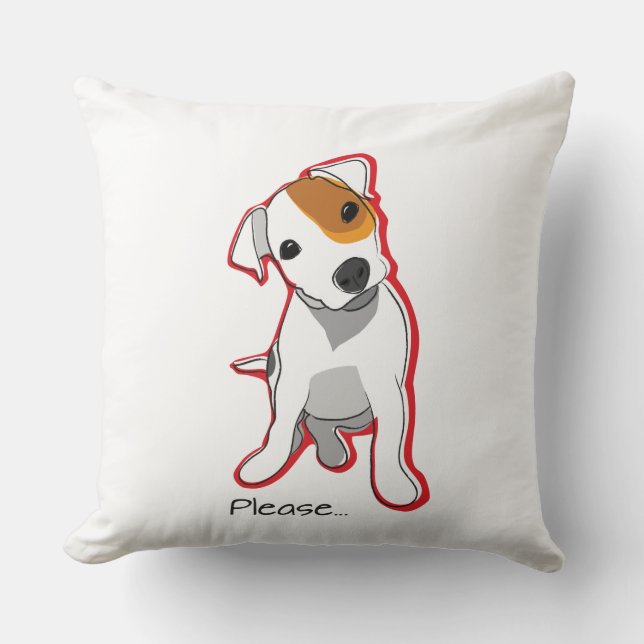 Levante por favor la almohada de Russell Terrier (Anverso)