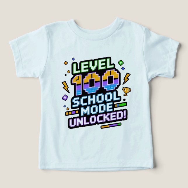 Level 100 School Mode Unlocked 100th Day of School (Diseño delantero )