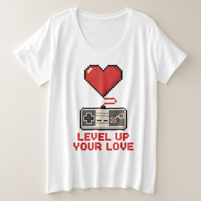 Level Up Your Love, Retro Pixel Gaming Design (Anverso del diseño)