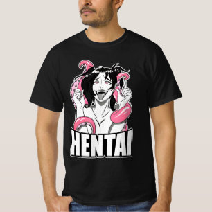 lewd Ahegao camiseta de cara anime chica