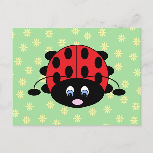 Leybug con tarjeta postal de flores (Anverso)