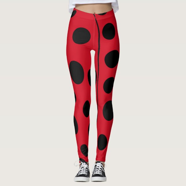 Leybug Red and Black Spots Leggings (Anverso)