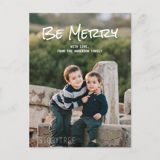 Leyenda blanca simple: tarjeta postal para fotos m (Anverso)