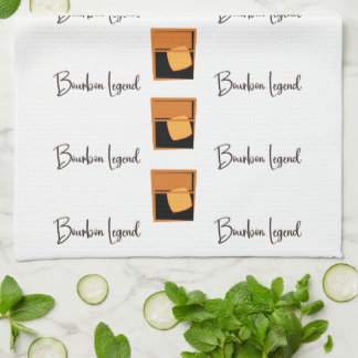 Leyenda de Borbón y gafas en toalla de cocina blan