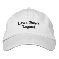 Leyenda de bowling en césped, Gorra bordado