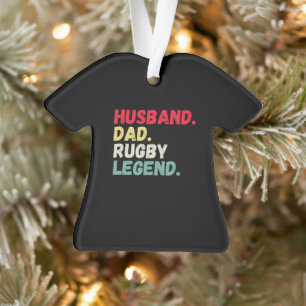 Leyenda de rugby de papá esposo Ornamento de Navid