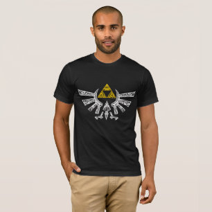 Leyenda de zelda Hylian escudo raglan camiseta