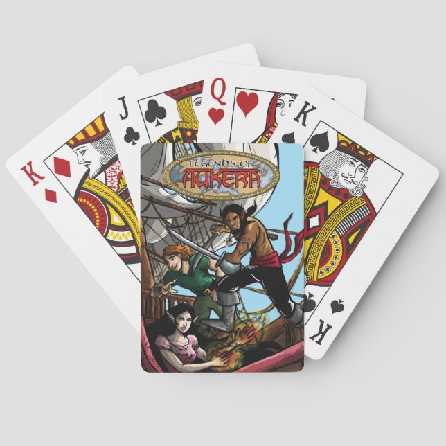 Leyendas de Aukera V2 de diseño jugando cartas (Reverso)