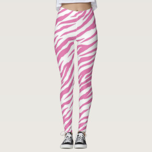 Leyendas de impresión de cebra rosa y pantalones d