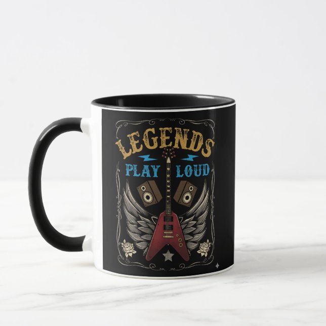 Leyendas tocan fuerte, taza (Izquierda)