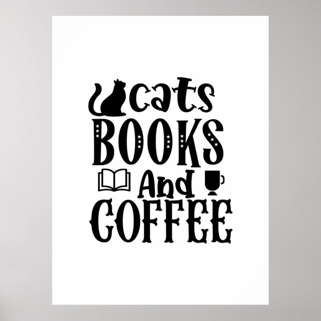 Leyendo Arte Gatos Libros Y Café (Frente)