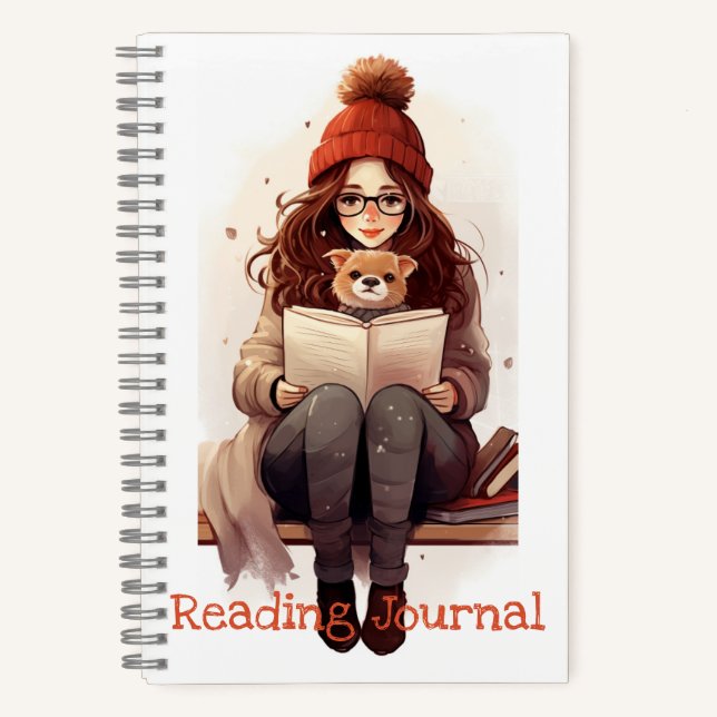 Leyendo el libro de la revista Cute chica y el per (Anverso)