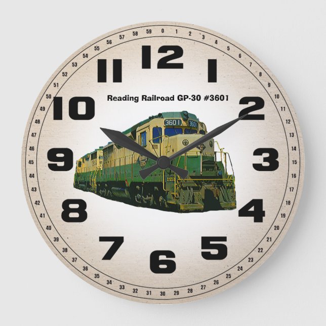 Leyendo el reloj de pared del ferrocarril GP-30 #3 (Anverso)