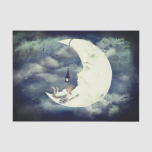 Leyendo en el papel de la luna