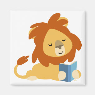 Leyendo imán de león Personalizado