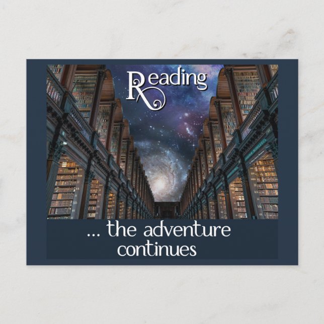 Leyendo... la aventura continúa con la postal (Anverso)