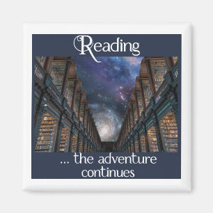 Leyendo... la aventura continúa imán