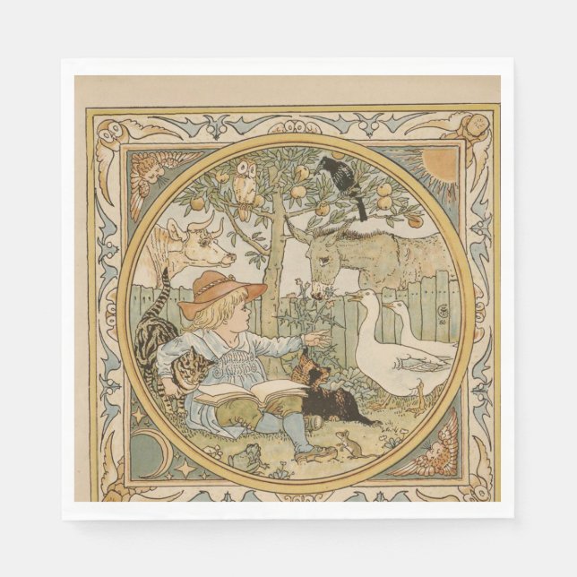 Leyendo la servilleta de papel divertido (Anverso)