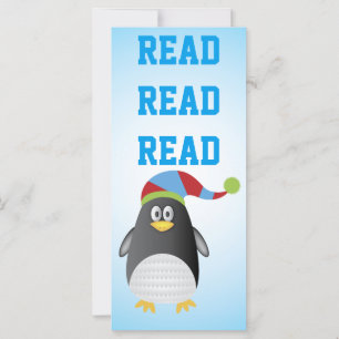 Leyendo marcador de libro de pingüinos