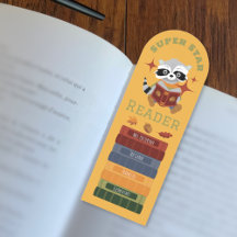 Leyendo marcador de recompensa de Raccoon Student 