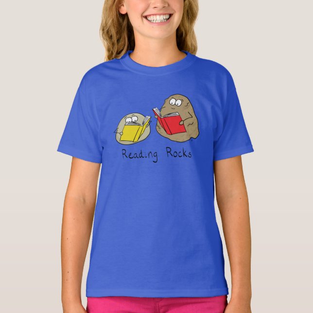 Leyendo piedras divertidas libro de camisetas de C (Anverso)