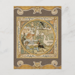 Leyendo postal divertida