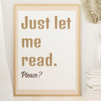 Leyendo Poster temática del libro de decoración no