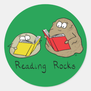 Leyendo Rocas Pegatinas de libros divertidos