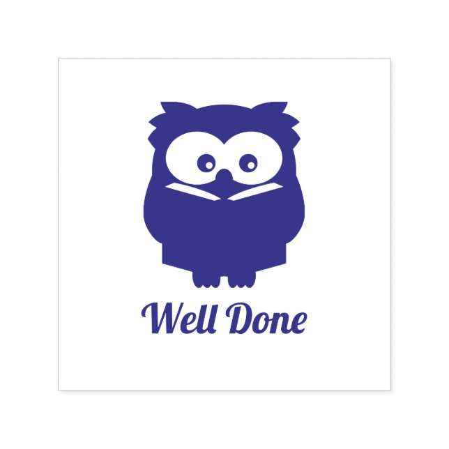 Leyendo sello de profesor Owl Well Done (Diseño)