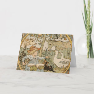 Leyendo tarjeta de felicitación divertida