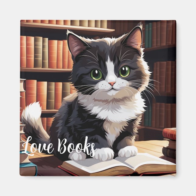 Leyendo tiempo de imán de gatos (Frente)