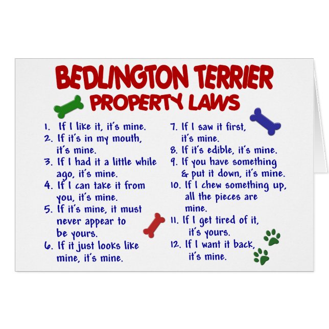 Leyes 2 de la propiedad de BEDLINGTON TERRIER (Anverso (Horizontal))