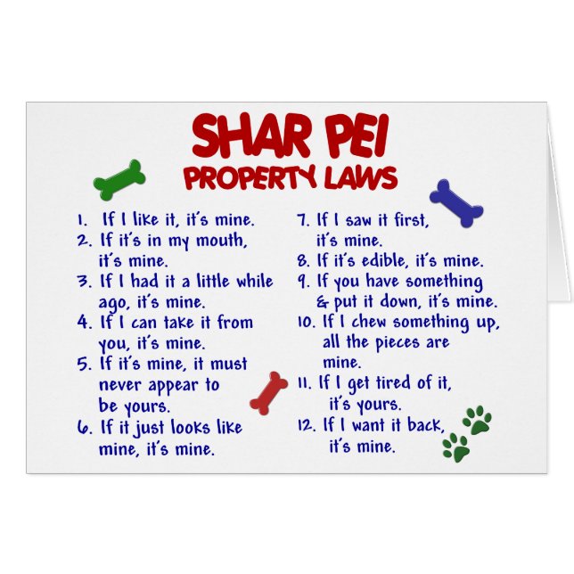 Leyes 2 de la propiedad de SHAR PEI (Anverso (Horizontal))