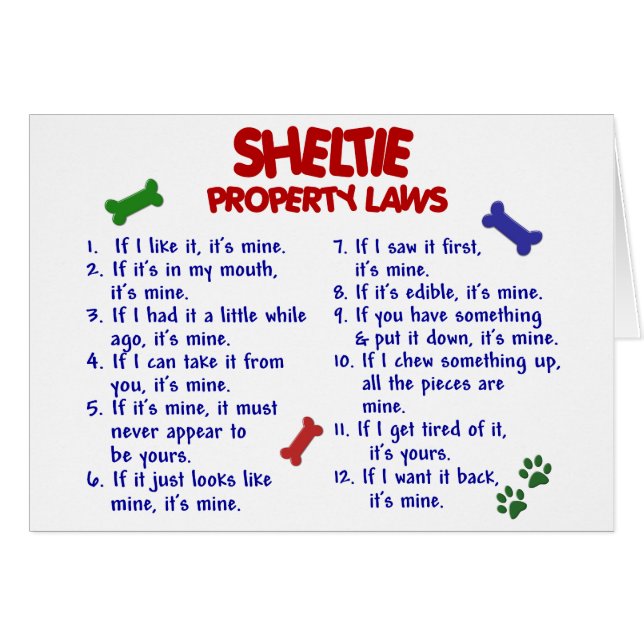 Leyes 2 de la propiedad de SHELTIE (Anverso (Horizontal))